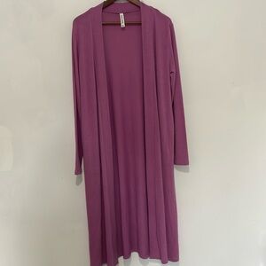 Zenana Outfitters Long Purple Cardigan Sweater Shirt Medium